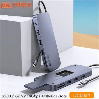 MacBook Pro için Infiniti Pro USB3.2 GEN2 Dock 4K60HZ 10Gbps M.2 Muhafaza