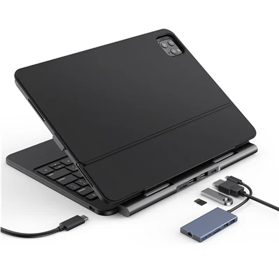 USB C HUB Kart Okuyuculu Çıkarılabilir IPad Kılıfı