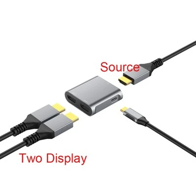 HDMI Ayırıcı 1'i 2 Çıkışı 4K60Hz Genişletilmiş Ekran